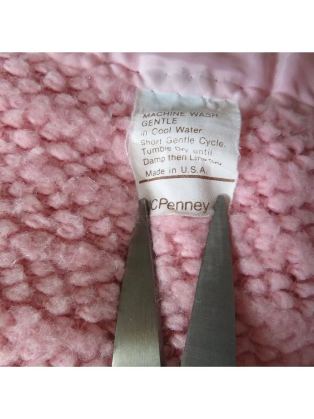 Vintage JCPenney Pink Acrylic Blanket 84